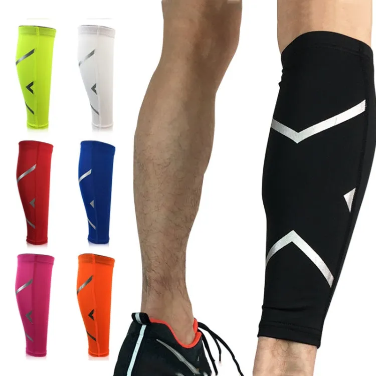 1 Pair Sports Breathable Compression Calf Sleeves Riding Running Protective Gear, Spec: M (Fluorescent Green)