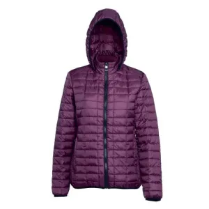 2786 Womens/Ladies Honeycomb Padded Hooded Jacket