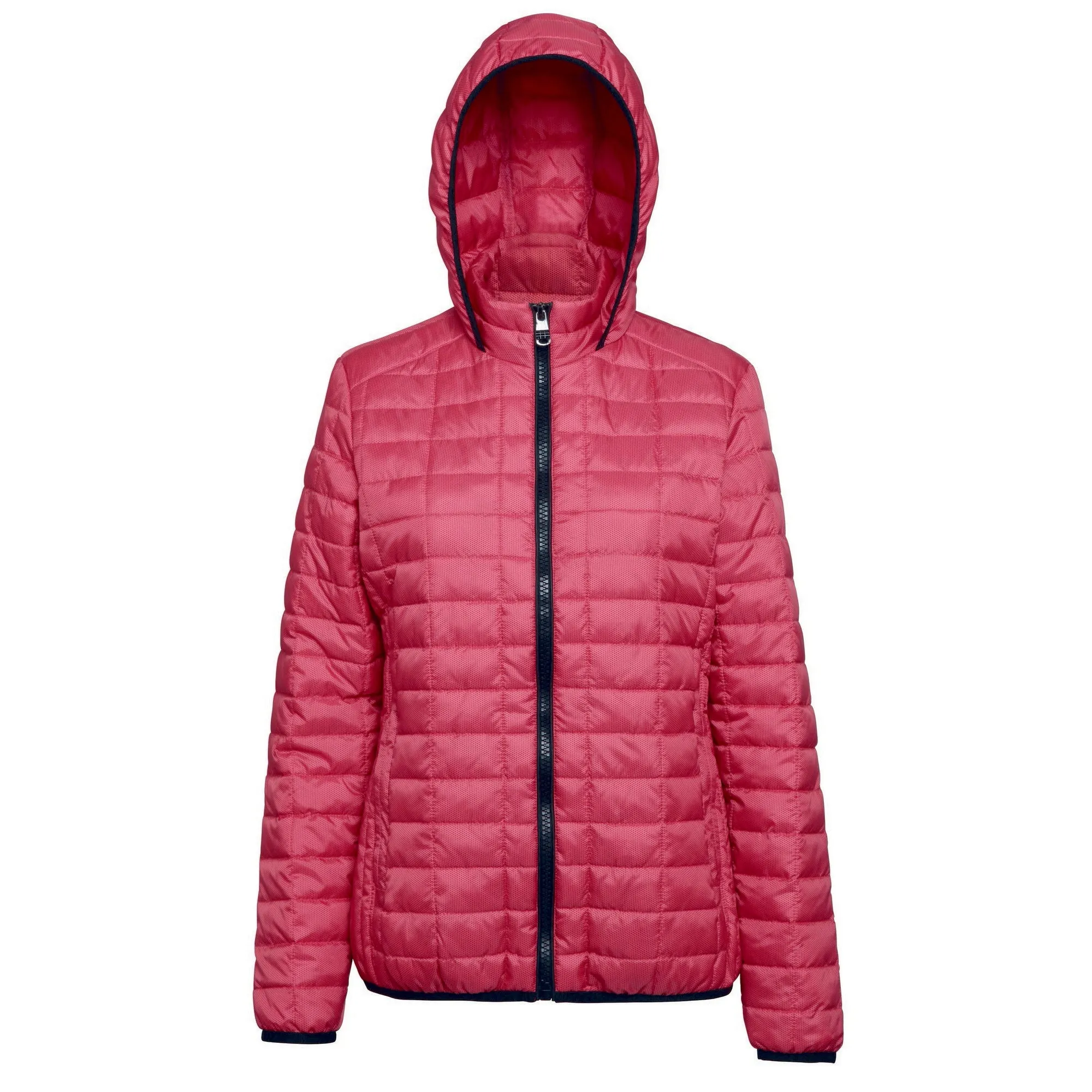 2786 Womens/Ladies Honeycomb Padded Hooded Jacket