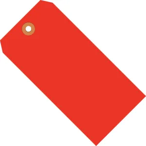 5 3/4 x 2 7/8" Fluorescent Red 13 Pt. Shipping Tags