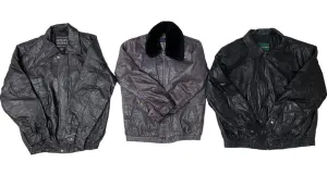 90s Vintage Leather Bomber Jacket Mixed - 11 Pcs