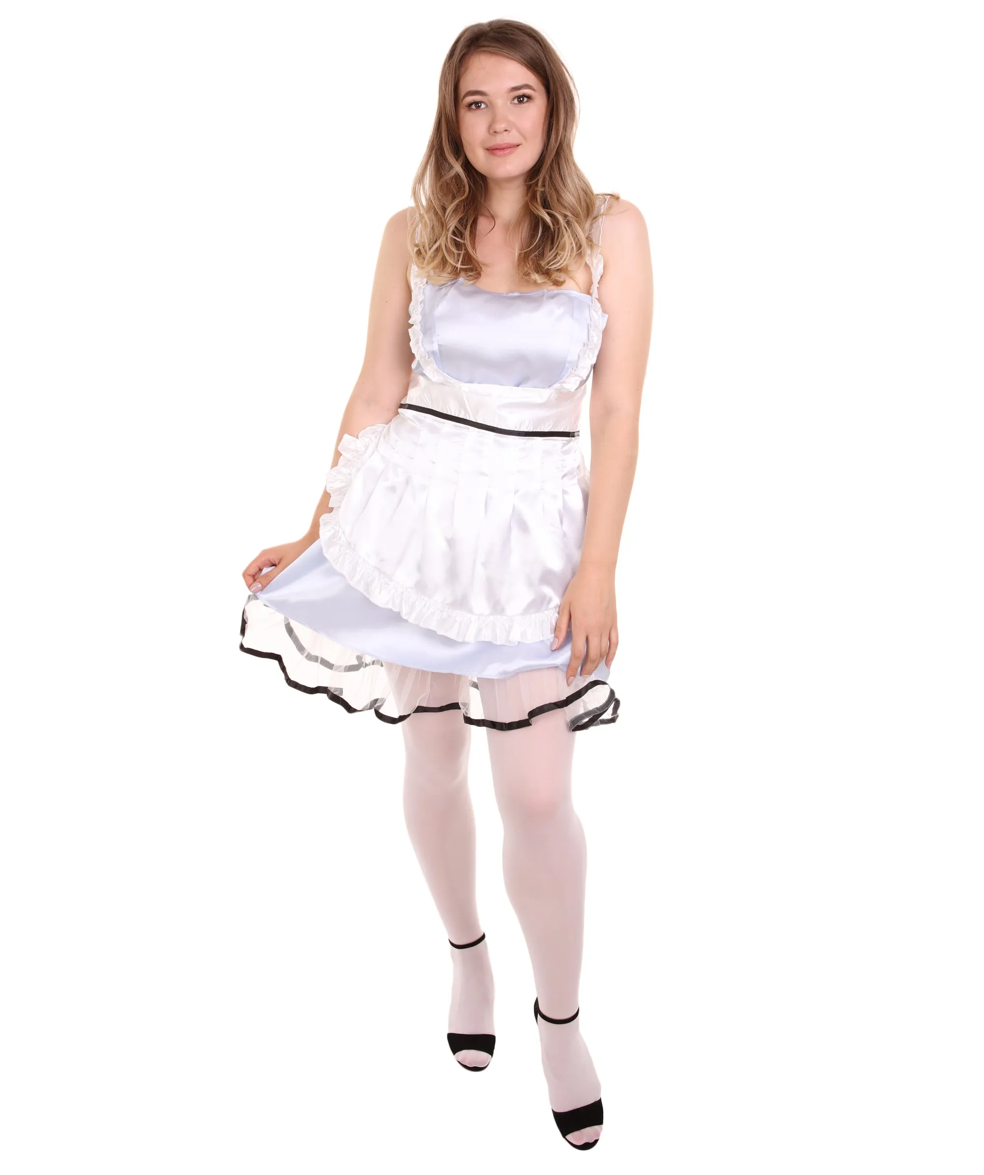 Adult Women's Sexy French Maid Uniform Costume | Light Blue Cosplay Costume