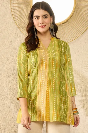 Ahika Women Green Rayon Blend Floral Printed Regular Top-VT1348