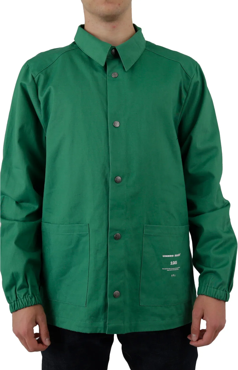 Akomplice x Umbro Organic Dove Coaches Jacket - Amazon Green