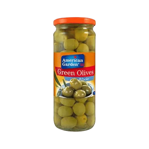 AMERICAN GARDEN GREEN OLIVES WHOLE 450G