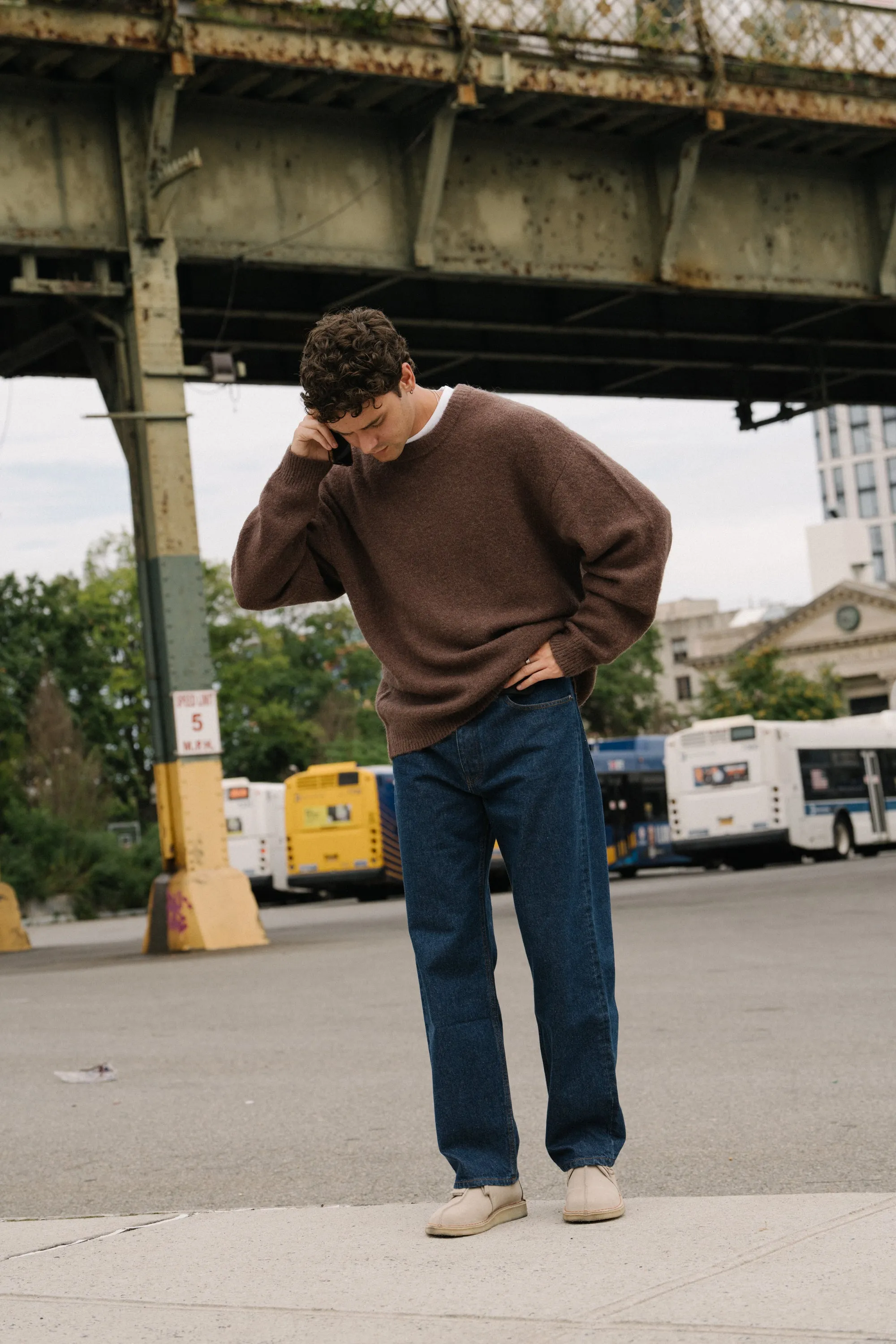 BAXTER MOHAIR BLEND SWEATER - WALNUT BROWN