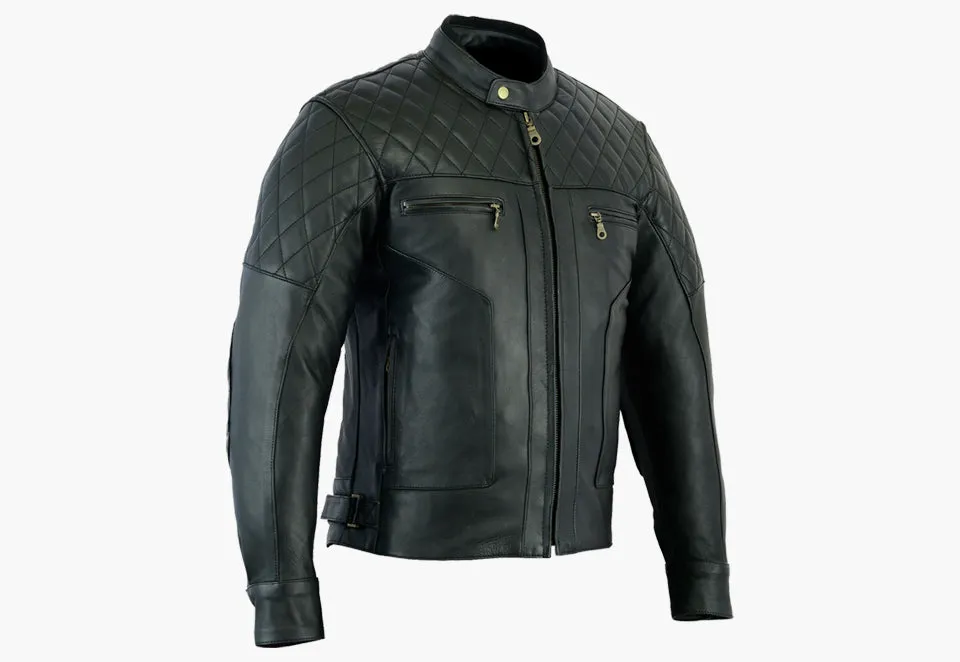 BGA Baron Motorcycle Naked Leather Jacket Black