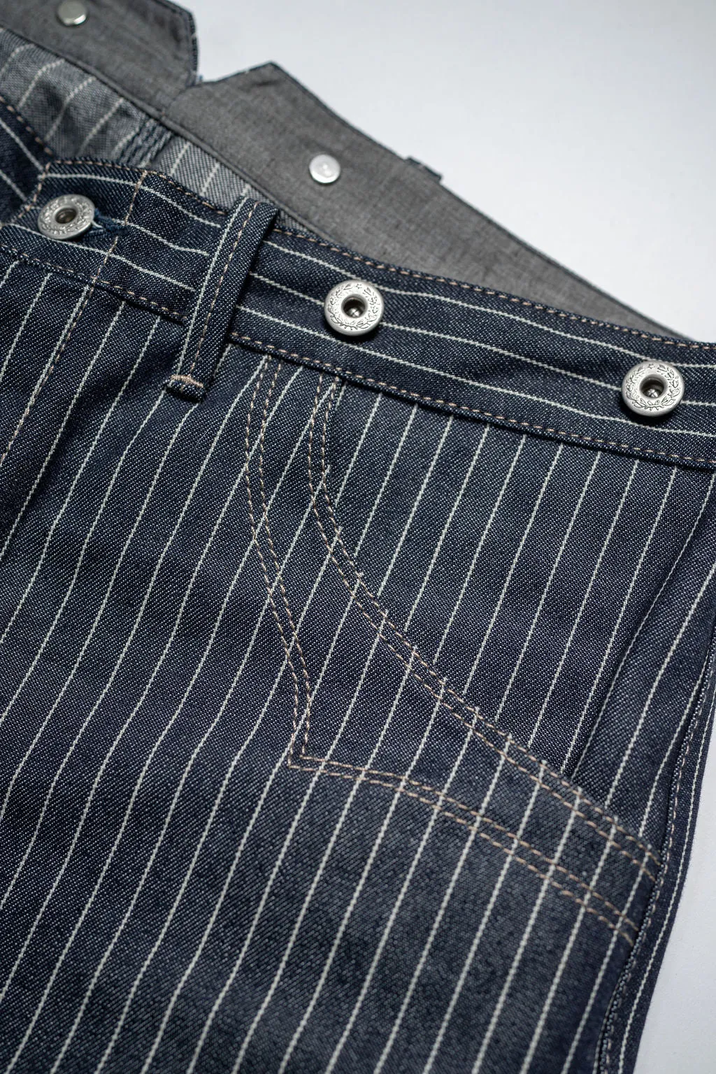 Blue Blanket IJ1 JP03 Waist Overall - 11oz Japanese Dark Indigo Pinstripe Selvedge Denim