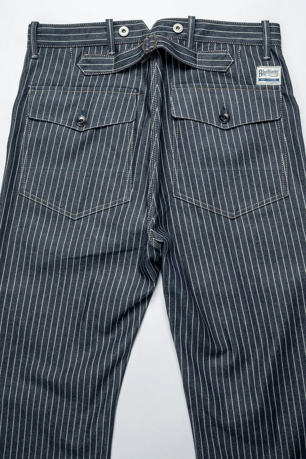 Blue Blanket IJ1 JP03 Waist Overall - 11oz Japanese Dark Indigo Pinstripe Selvedge Denim