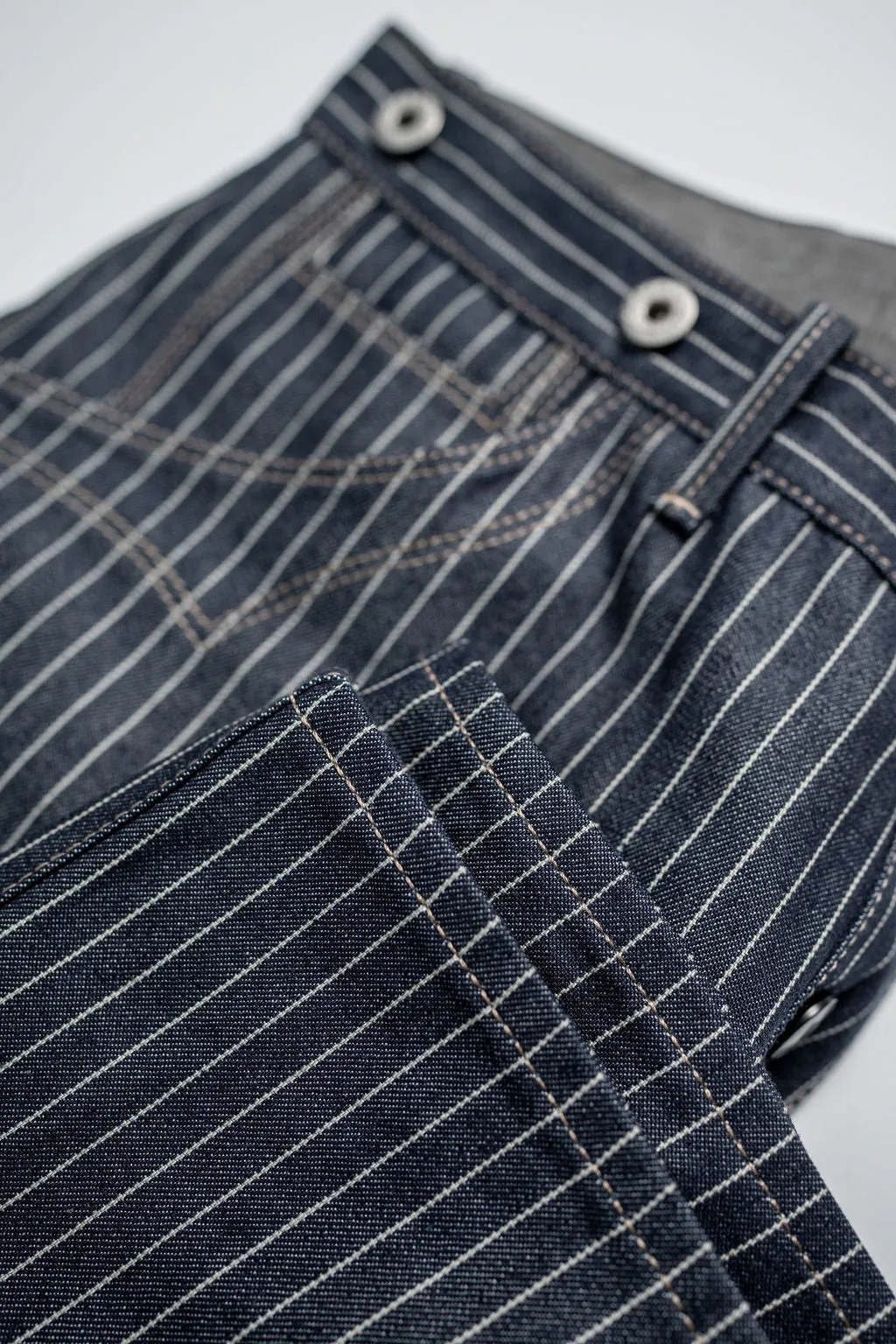 Blue Blanket IJ1 JP03 Waist Overall - 11oz Japanese Dark Indigo Pinstripe Selvedge Denim