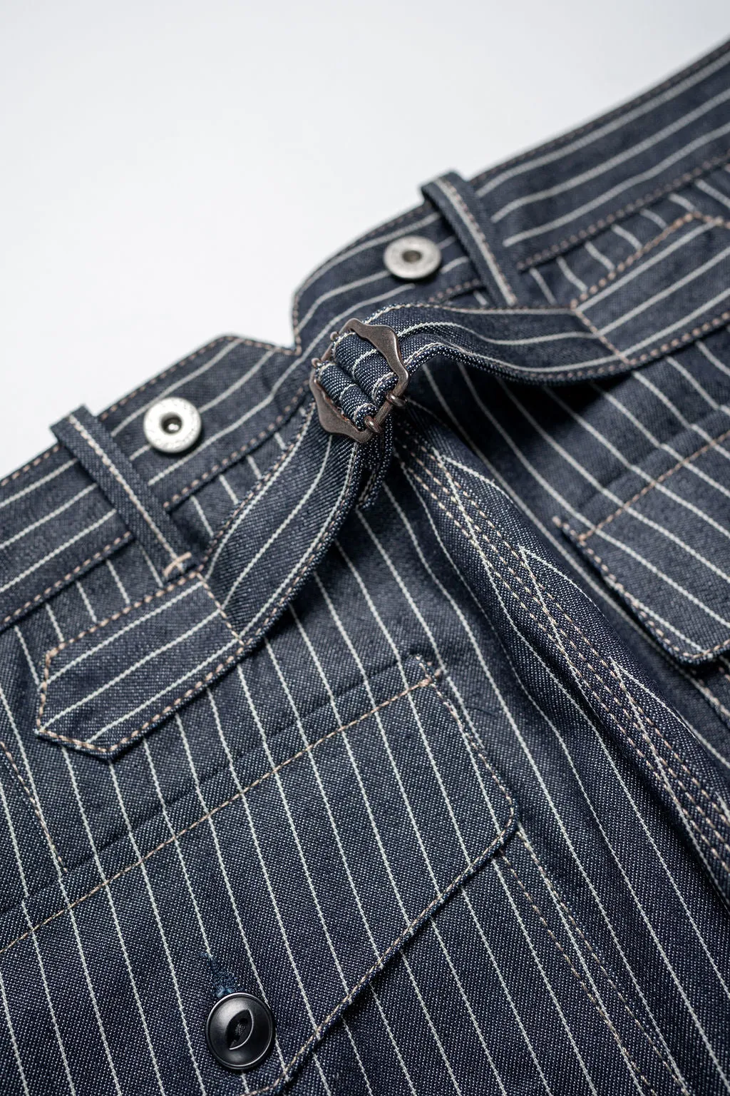 Blue Blanket IJ1 JP03 Waist Overall - 11oz Japanese Dark Indigo Pinstripe Selvedge Denim