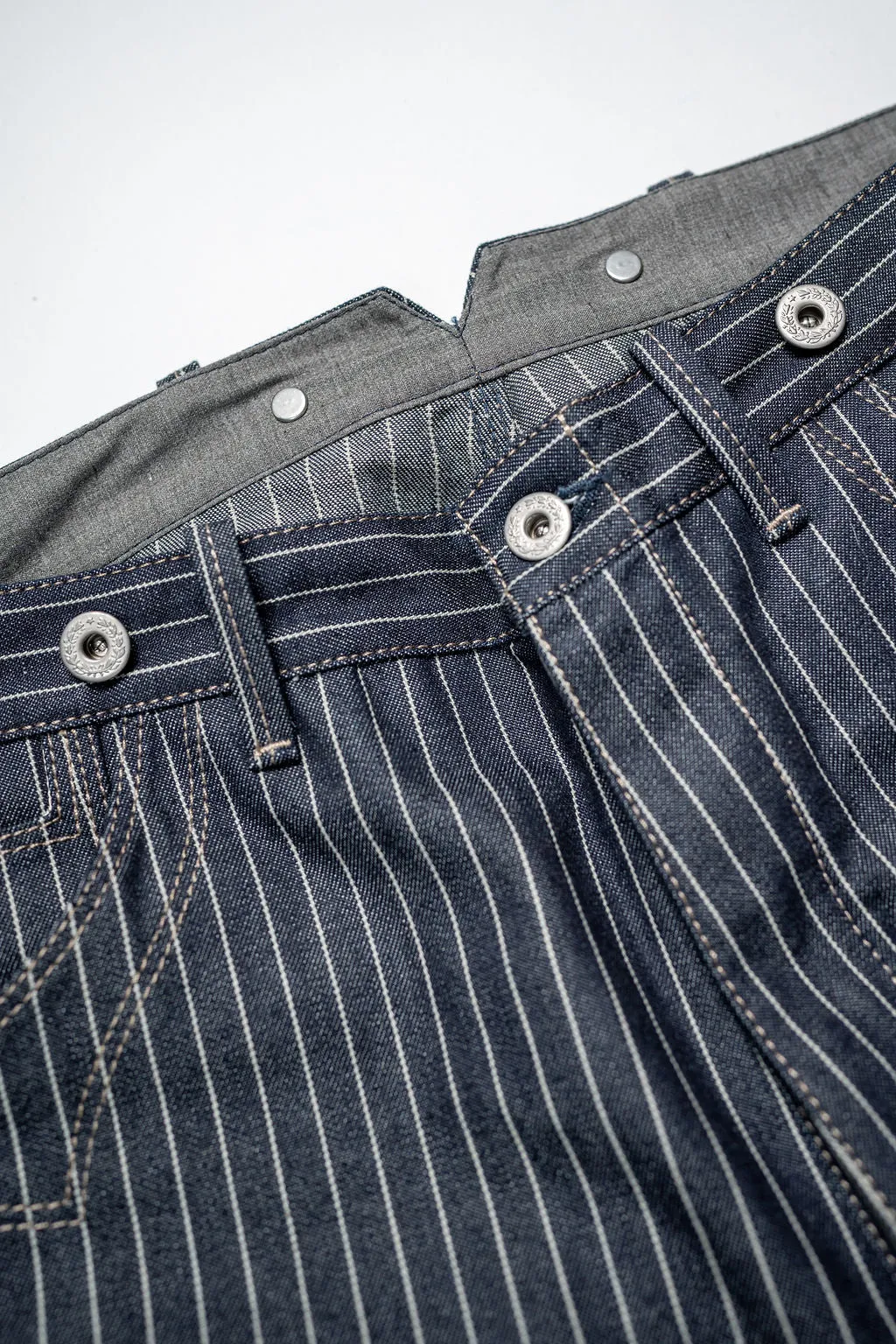 Blue Blanket IJ1 JP03 Waist Overall - 11oz Japanese Dark Indigo Pinstripe Selvedge Denim