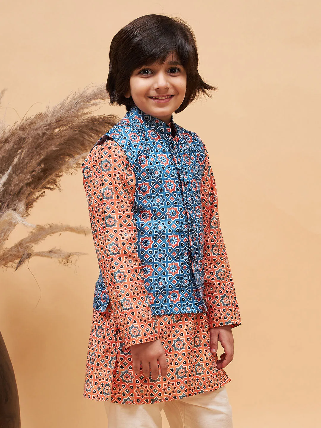 Boy's Blue Nehru Jacket - Vastramay Boys