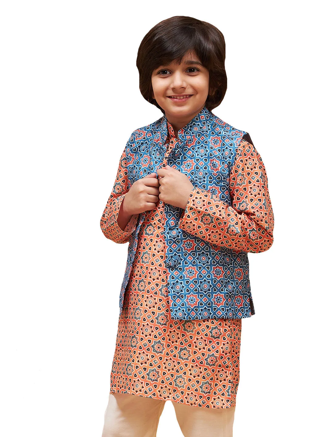 Boy's Blue Nehru Jacket - Vastramay Boys