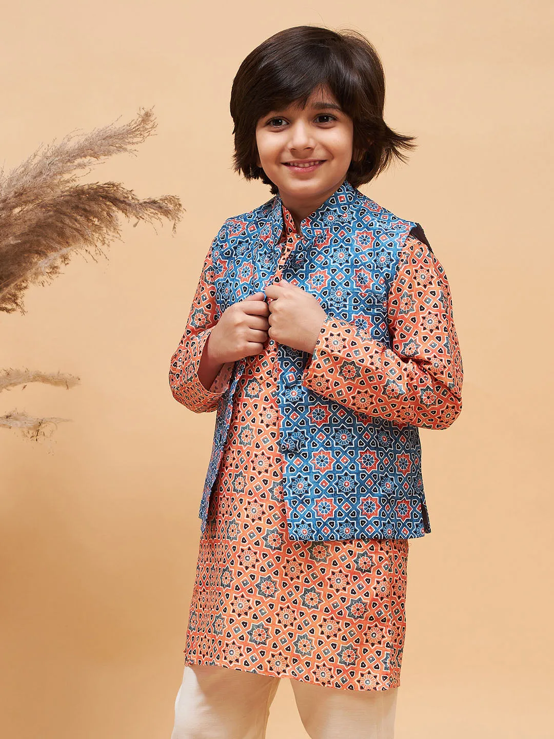 Boy's Blue Nehru Jacket - Vastramay Boys