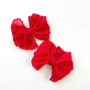 Bright Red Ruffle Clip