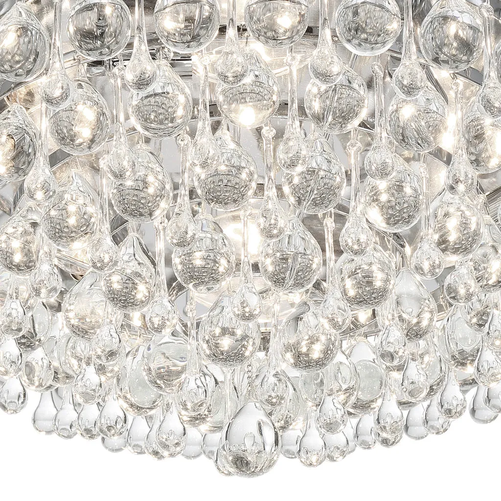 Calypso 6 Light Crystal Teardrop Polished Chrome Flush Mount