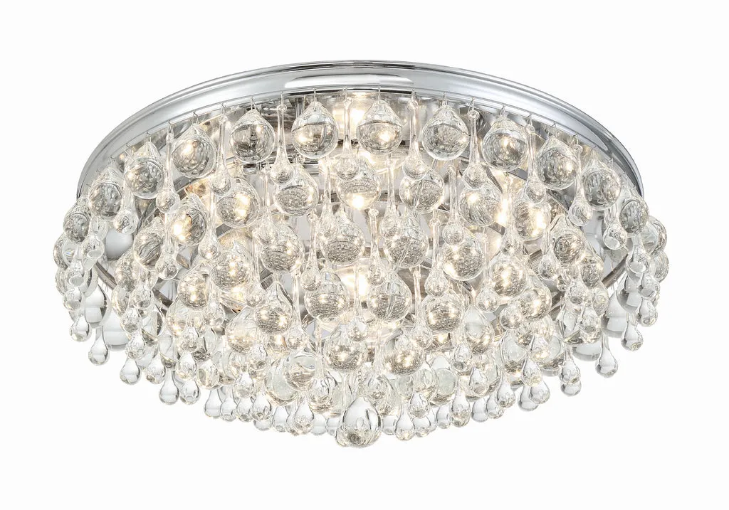 Calypso 6 Light Crystal Teardrop Polished Chrome Flush Mount