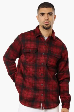 Canada Weather Gear Plaid Flap Pocket Lightweight Jacket - Red