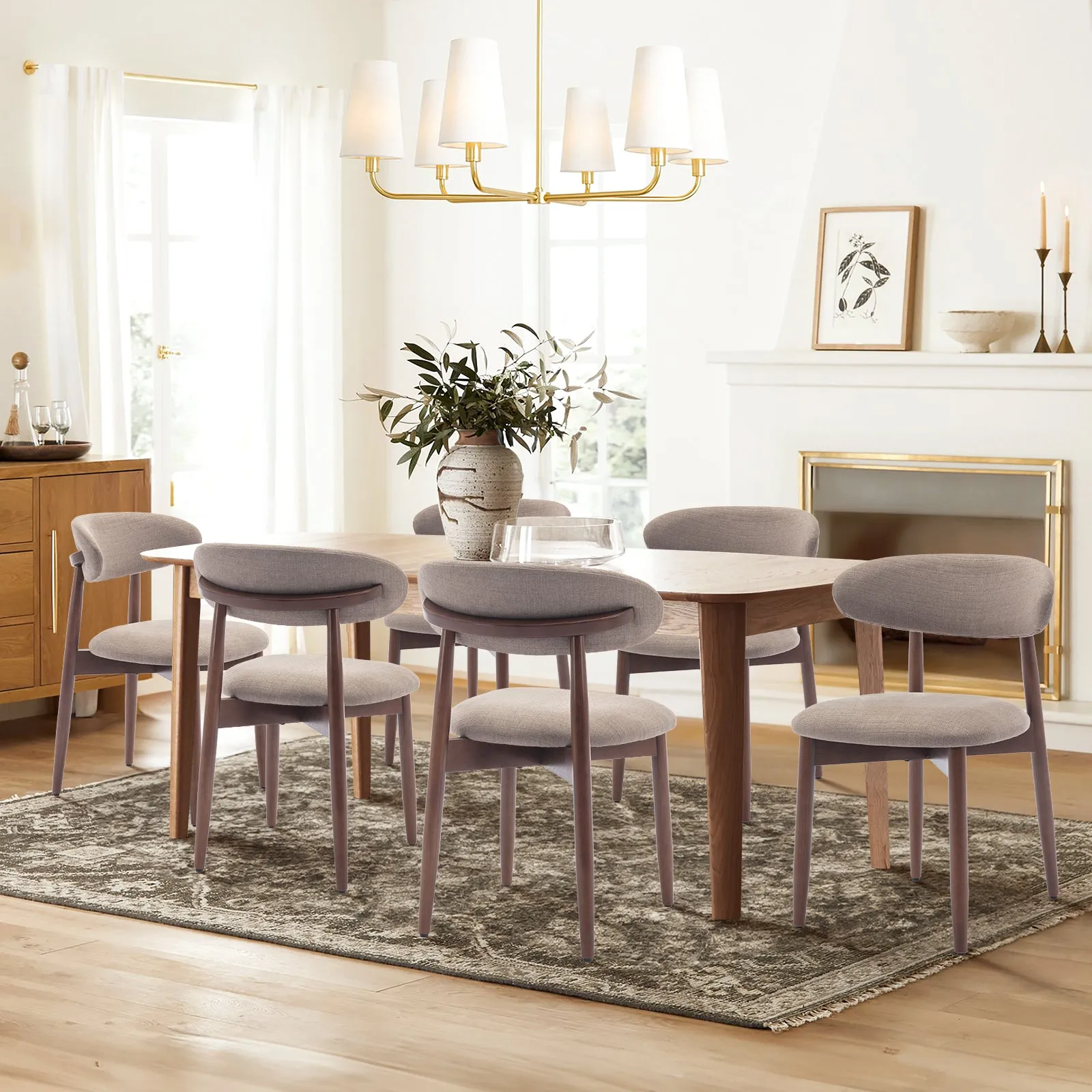 COLAMY Wooden Modern Upholstered Dining Chairs with Foot Pads Model.6870