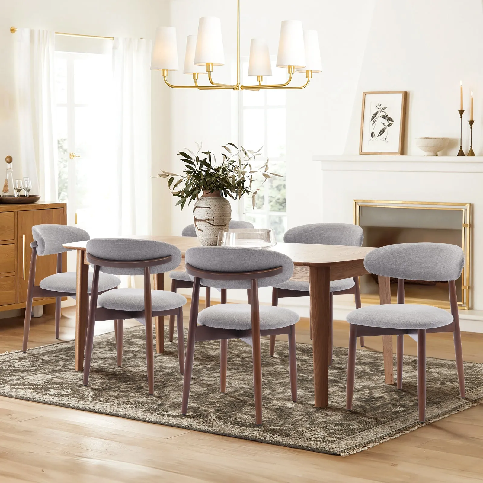 COLAMY Wooden Modern Upholstered Dining Chairs with Foot Pads Model.6870