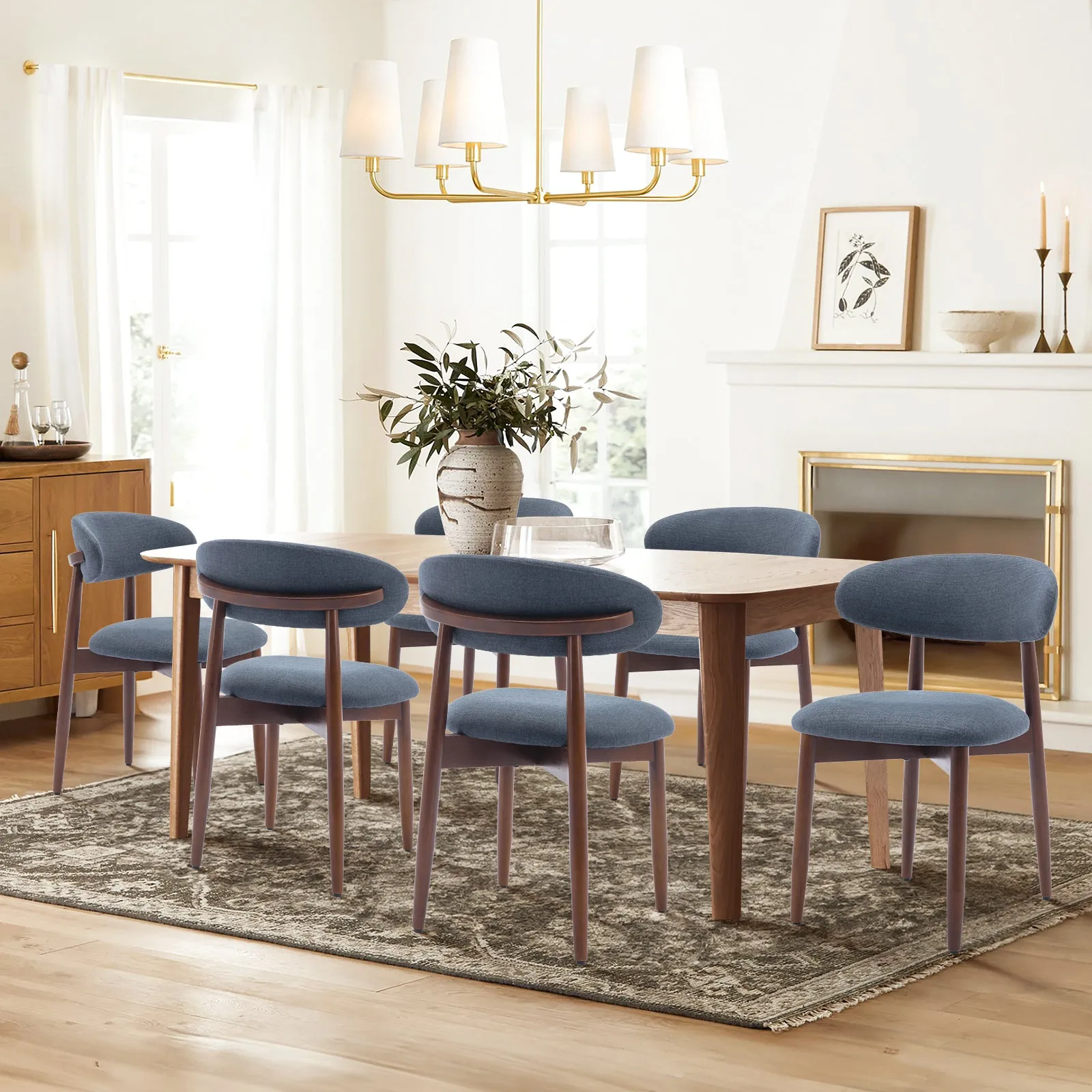 COLAMY Wooden Modern Upholstered Dining Chairs with Foot Pads Model.6870