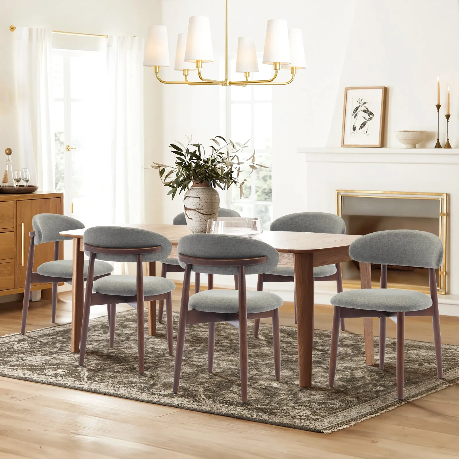 COLAMY Wooden Modern Upholstered Dining Chairs with Foot Pads Model.6870