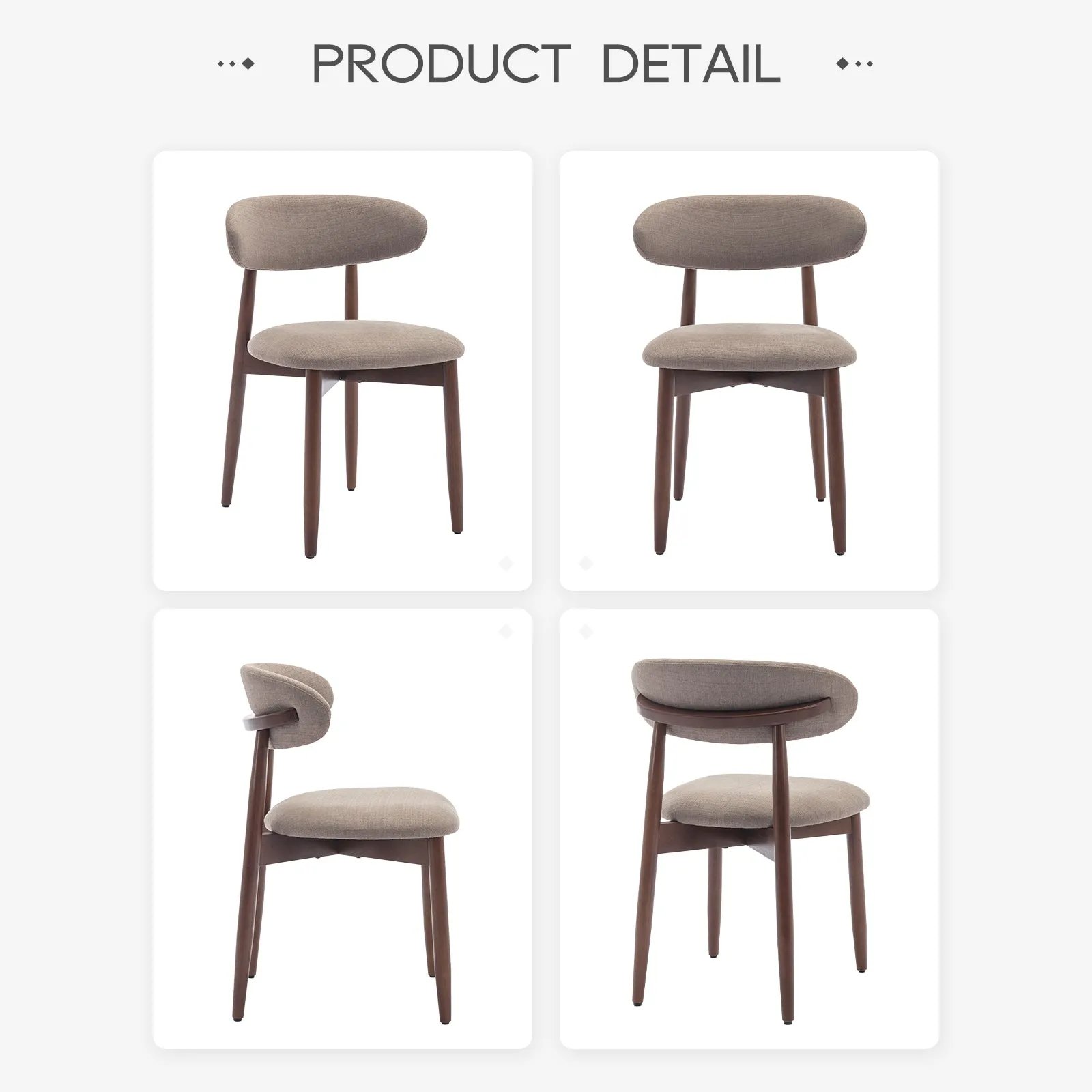 COLAMY Wooden Modern Upholstered Dining Chairs with Foot Pads Model.6870