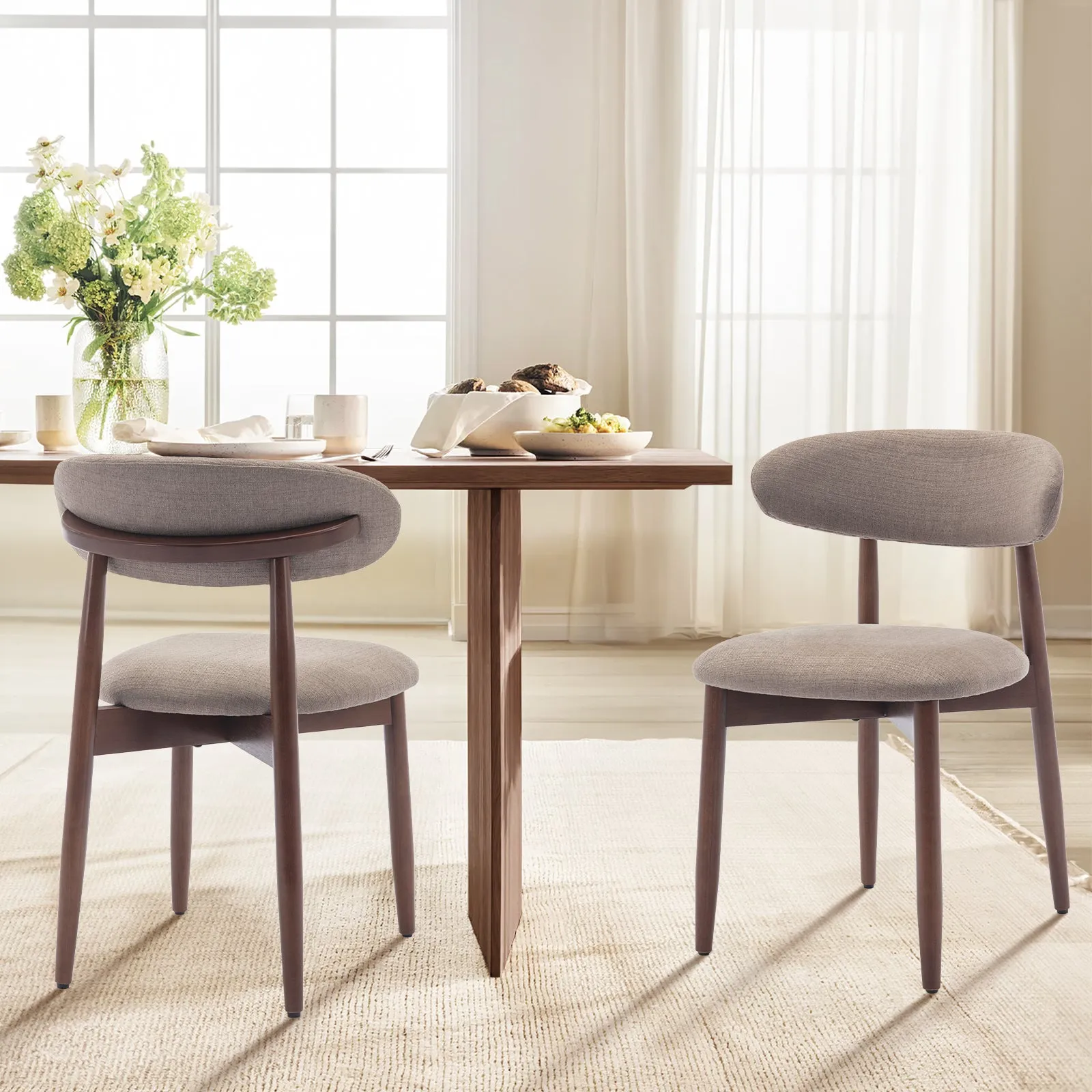 COLAMY Wooden Modern Upholstered Dining Chairs with Foot Pads Model.6870