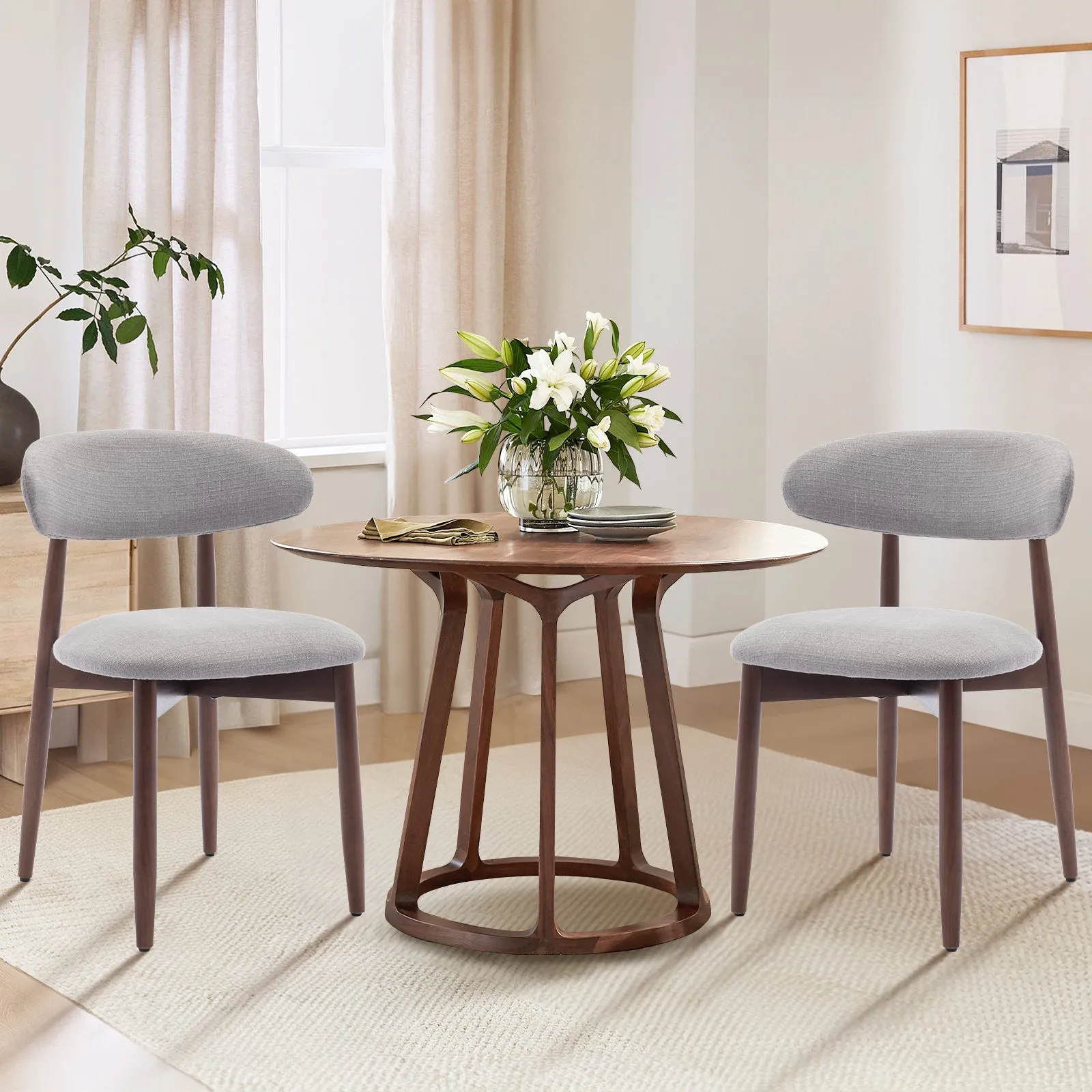 COLAMY Wooden Modern Upholstered Dining Chairs with Foot Pads Model.6870