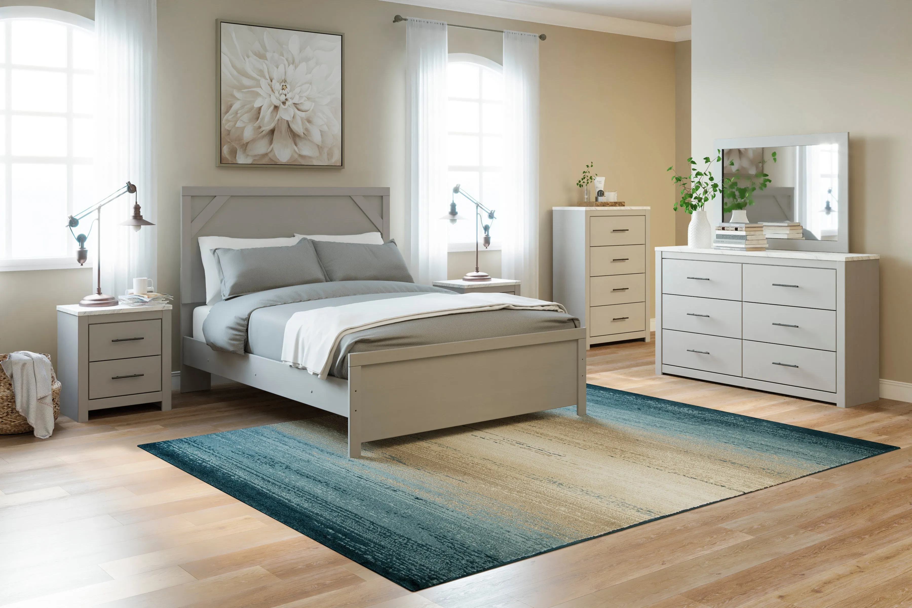 Cottonburg Light Gray/White Panel Bedroom Set