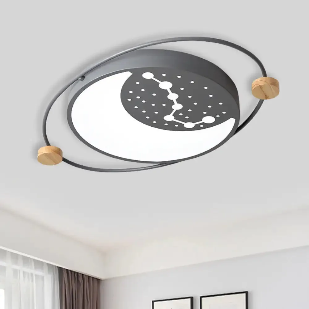 Creative Acrylic LED Flushmount Lighting: Gray/Green/White Ceiling Light with Star Pattern