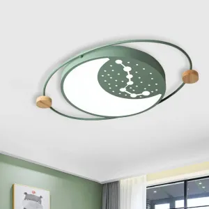 Creative Acrylic LED Flushmount Lighting: Gray/Green/White Ceiling Light with Star Pattern