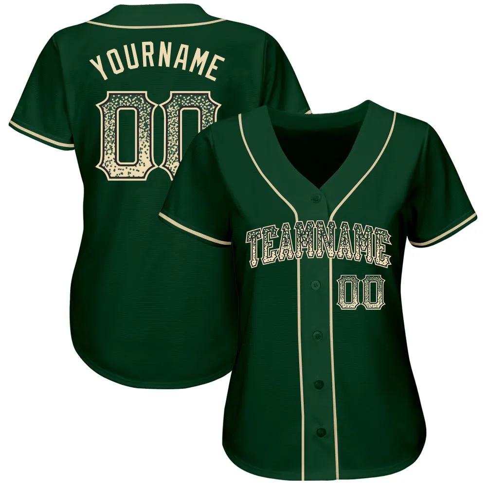 Custom Green Cream-Black Authentic Drift Fashion Baseball Jersey