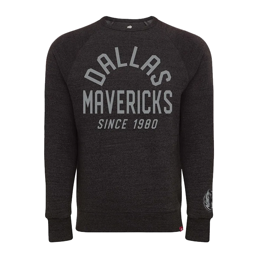 DALLAS MAVERICKS SPORTIQE HEATHER BLACK 1980 CREWNECK