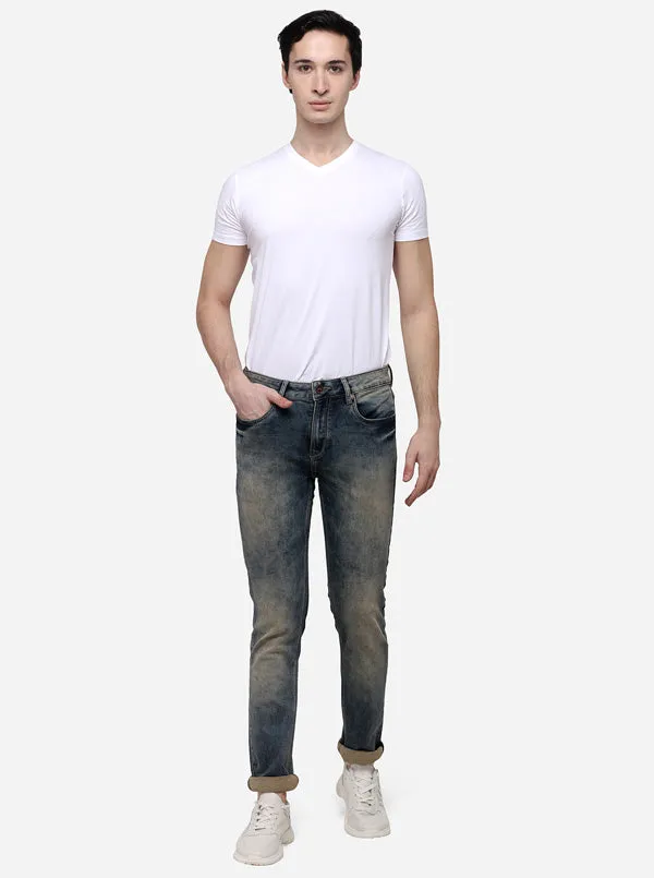 Dusty Blue Narrow Fit Solid Jeans | JadeBlue