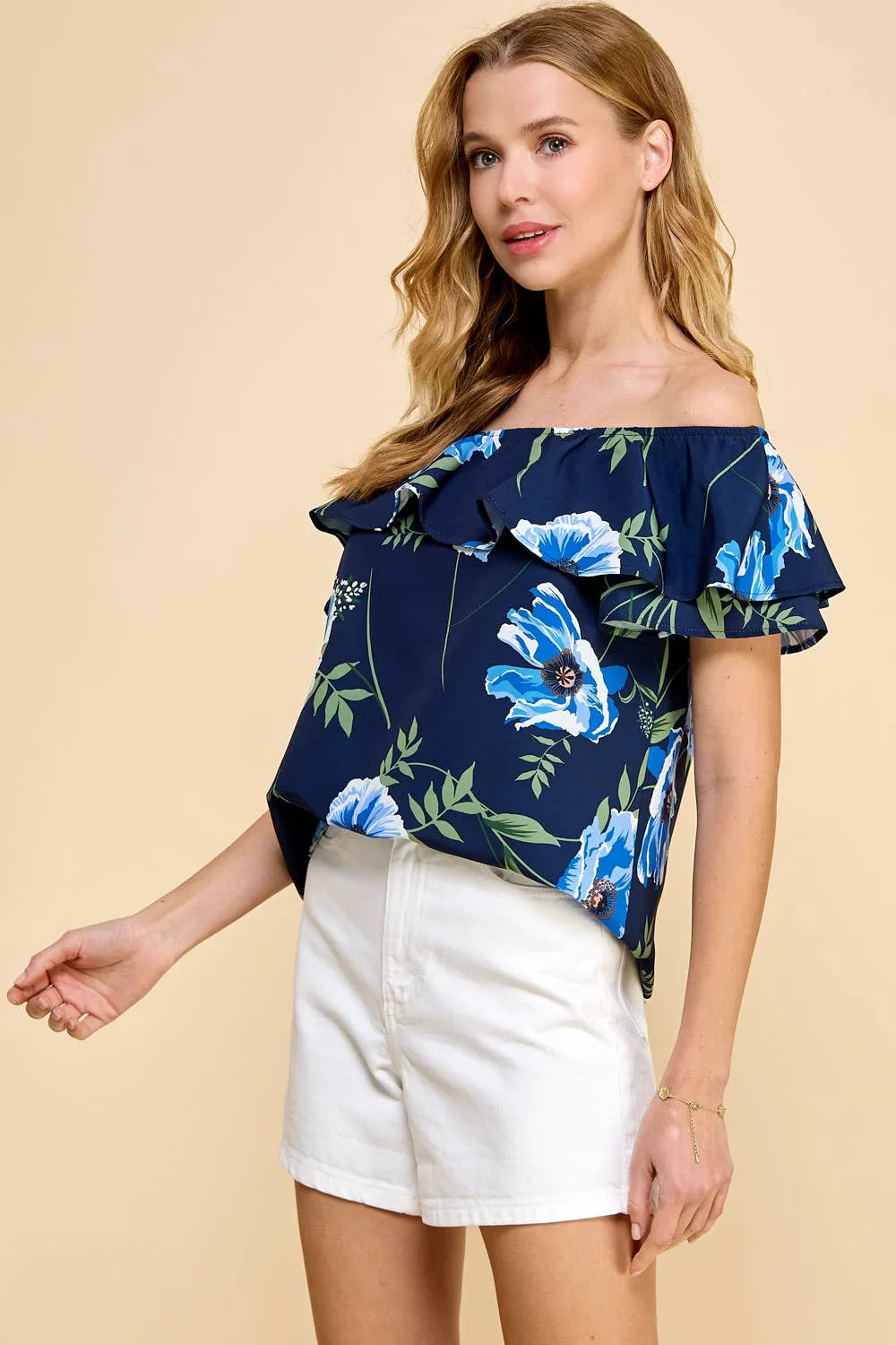 Floral Printed Off Shoulder Top