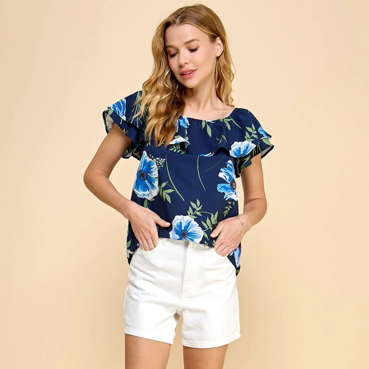 Floral Printed Off Shoulder Top