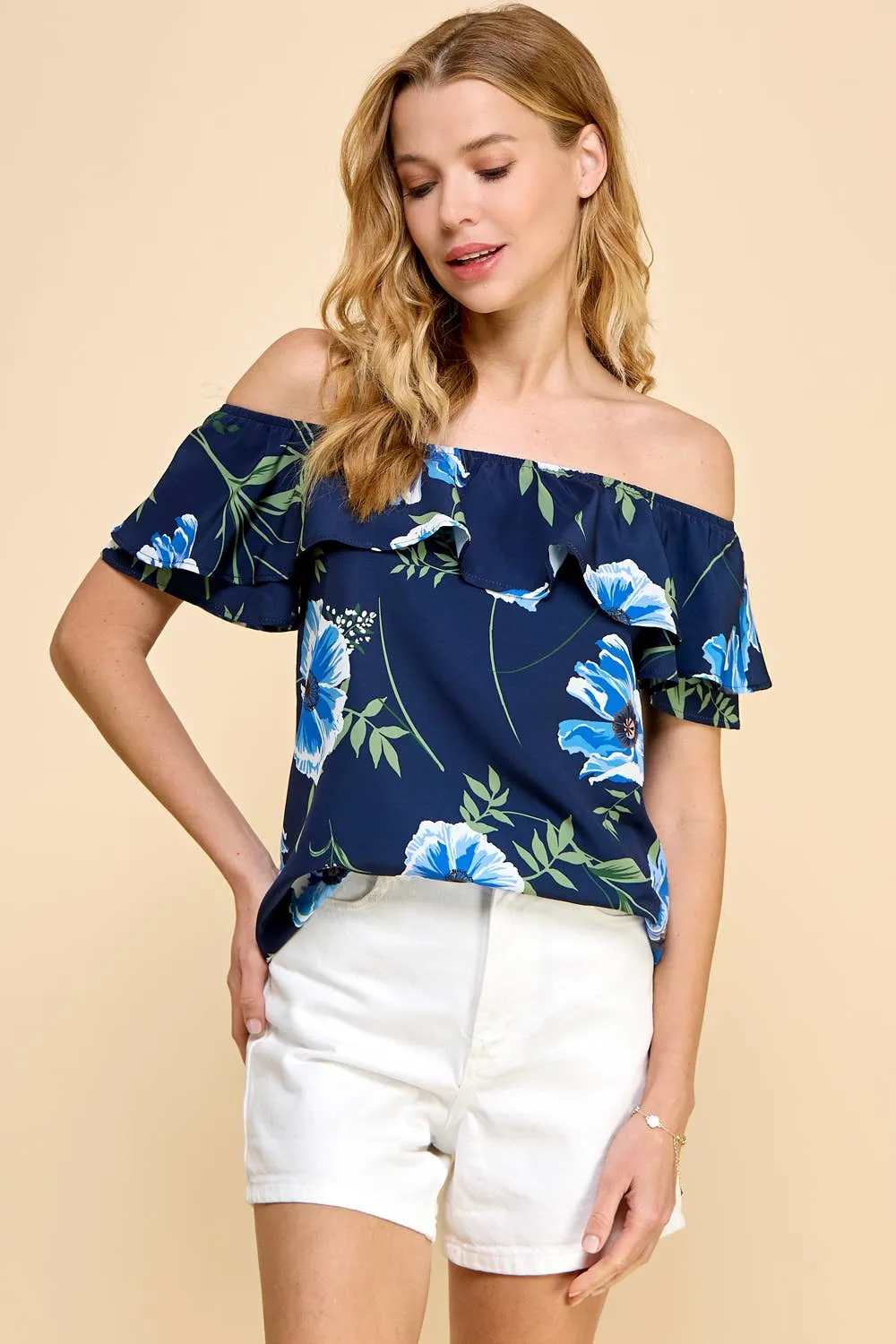 Floral Printed Off Shoulder Top