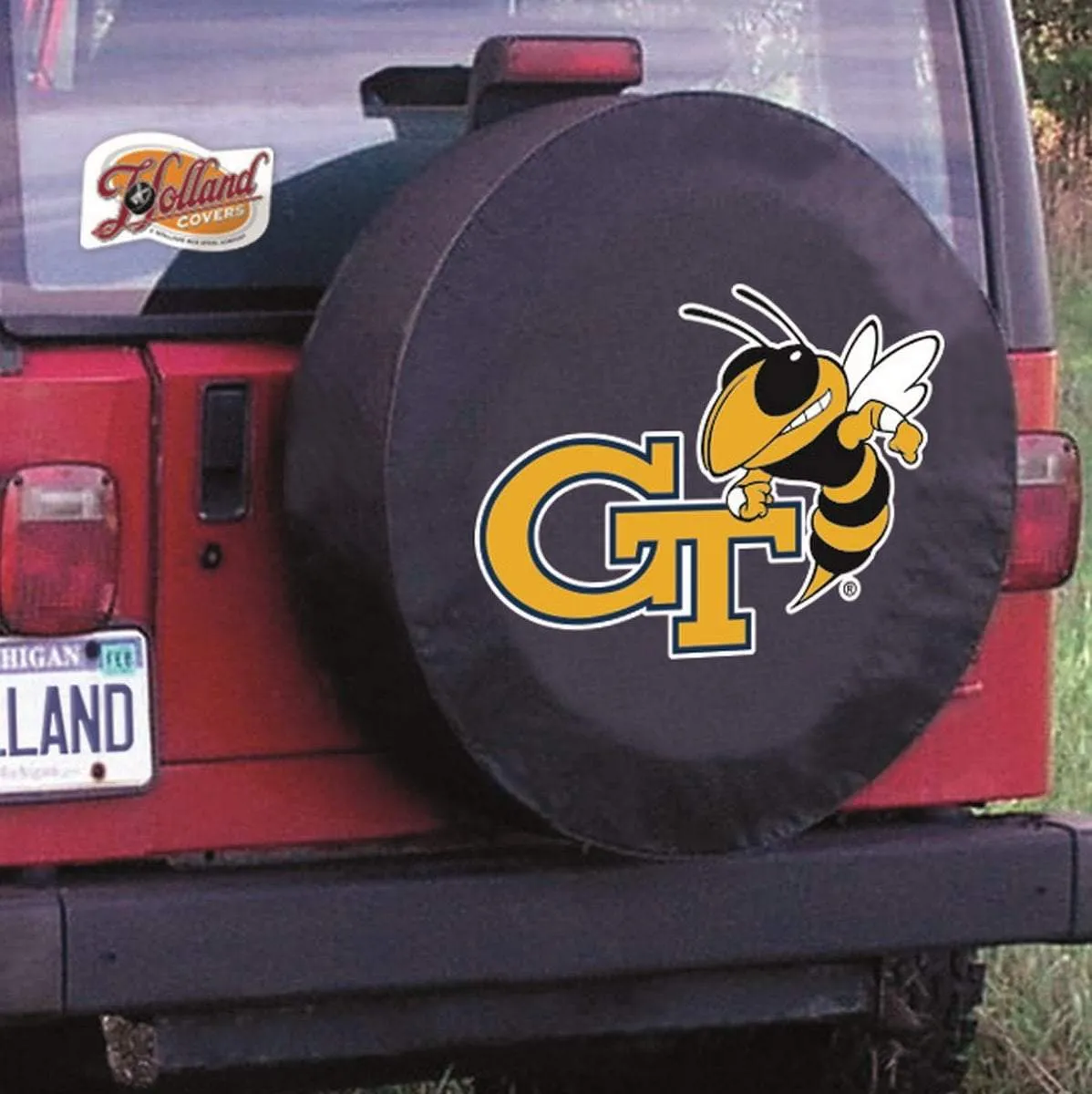 Georgia Tech Yellow Jackets HBS Black Fitted Car Tire Cover