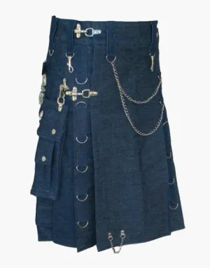 GOTHIC BLUE DENIM KIT WITH DETACHABLE POCKETS