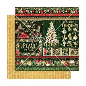 Graphic 45 Merry & Bright Double-Sided Cardstock 12"x 12" - Celebrate Peace