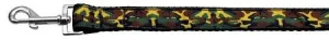 Green Camo Nylon Ribbon Dog Collars 1 wide 4ft Leash