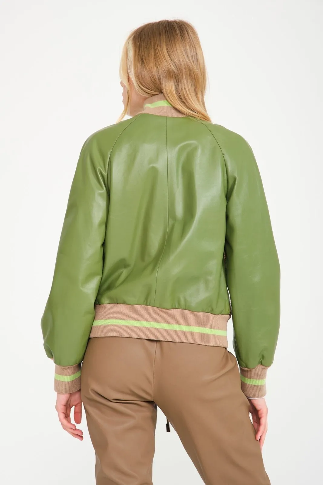 Green Python Leather Jacket