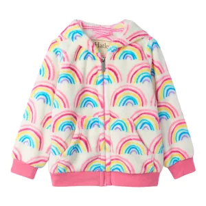 Hatley Pretty Rainbows Fuzzy Fleece Hooded Jacket