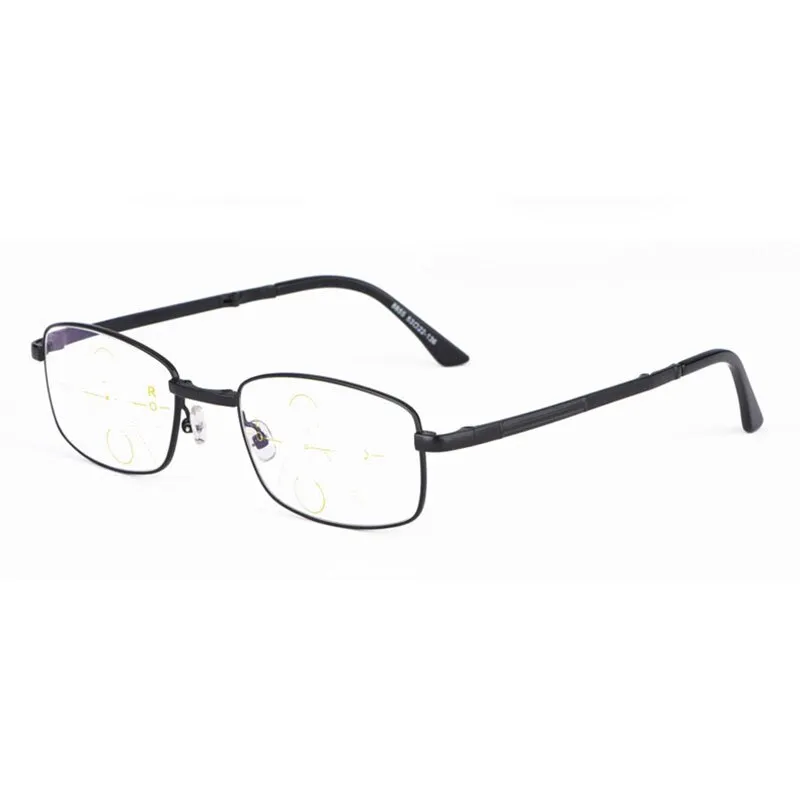 Hotochki Unisex Foldable Full Rim Alloy Frame Progressive Anti Blue Light Reading Glasses B855