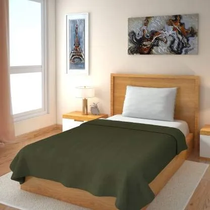 IVAZA New Winter Soft Warm Fleece Blanket Woollen Double Bed Bedsheets (Green)