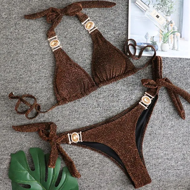 Kendall Rhinestone Detail Luxury Bikini Set