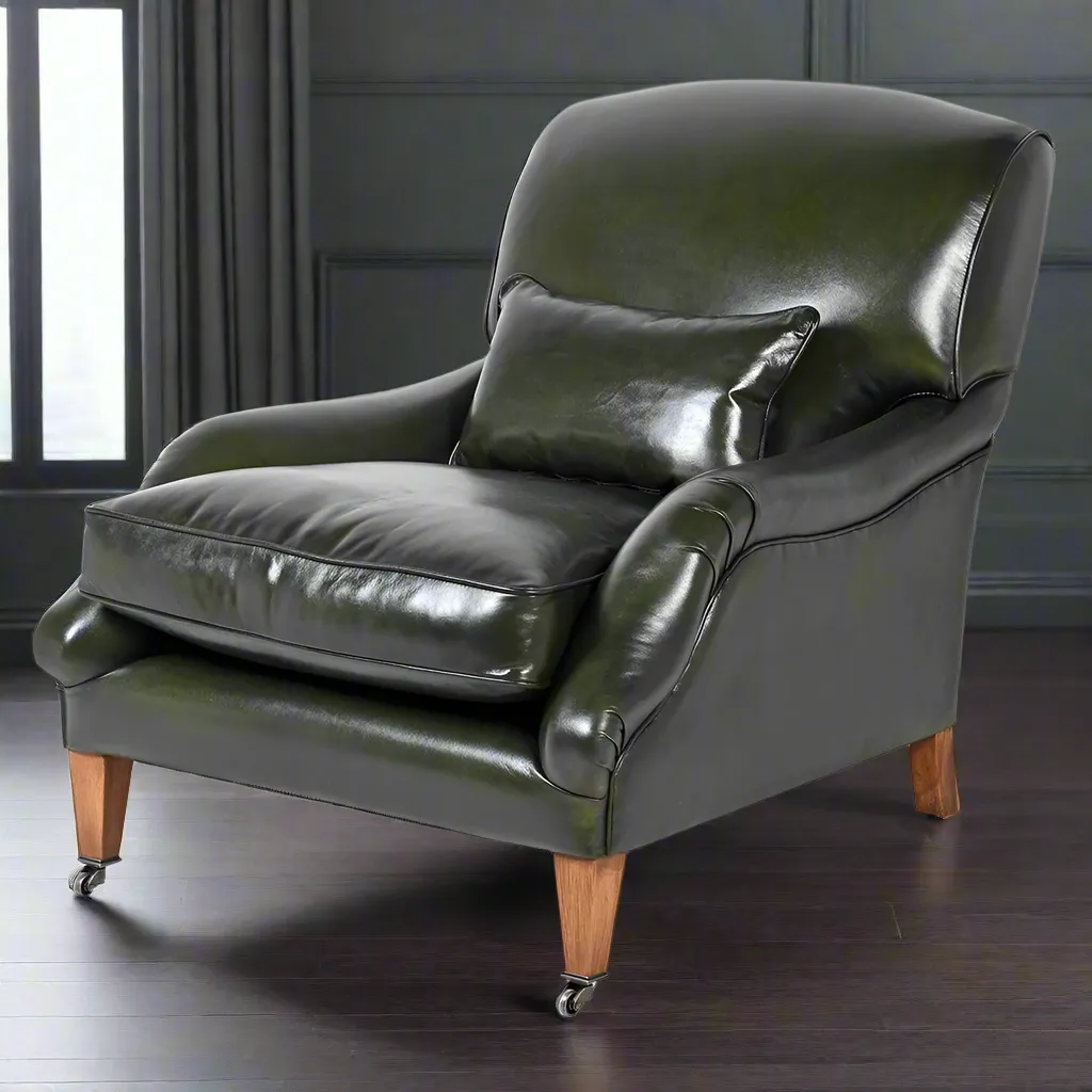 Leather Club Chair Black 84 cm