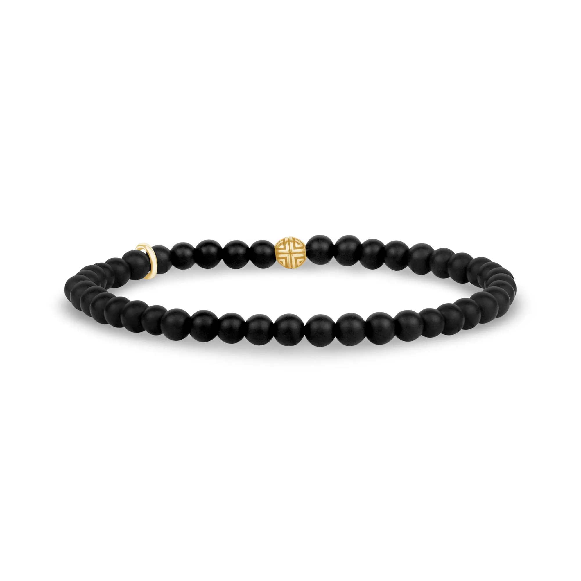 Matte Black Bead Bracelet | 4MM